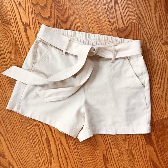 J. Crew Pants - J Crew Linen Blend Tie Front Pull On Shorts